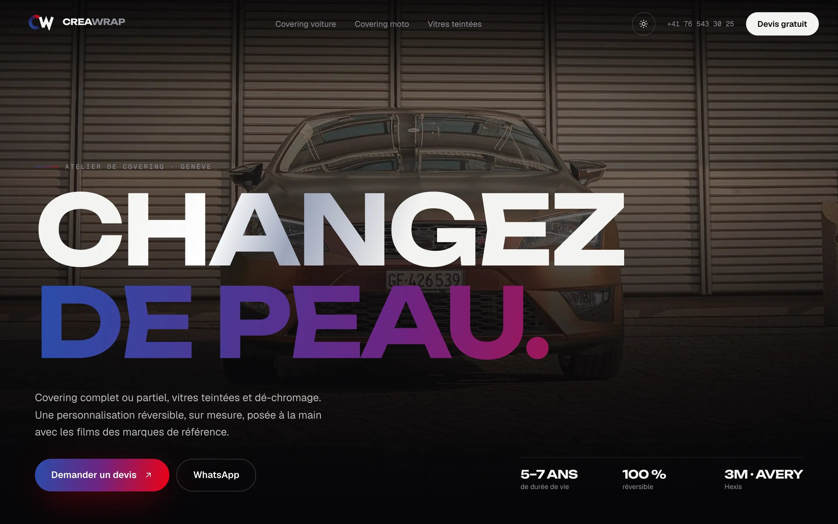 CreaWrap — Accueil « Changez de peau »