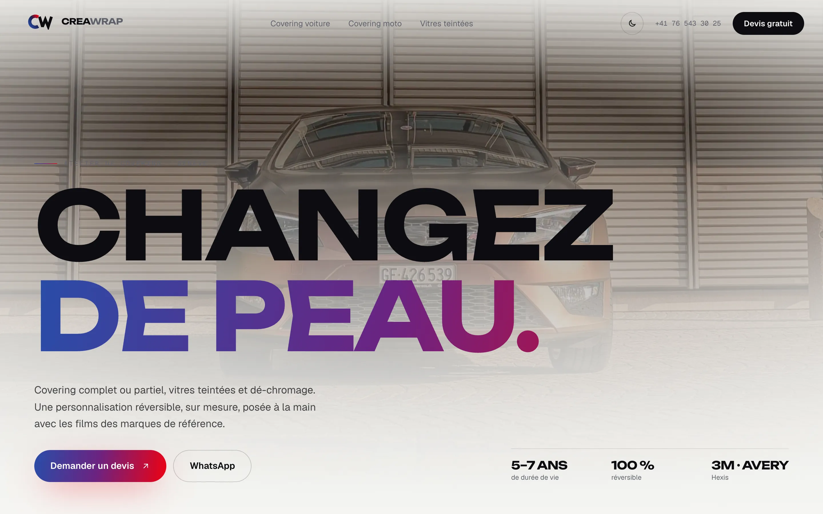 CreaWrap — Thème clair