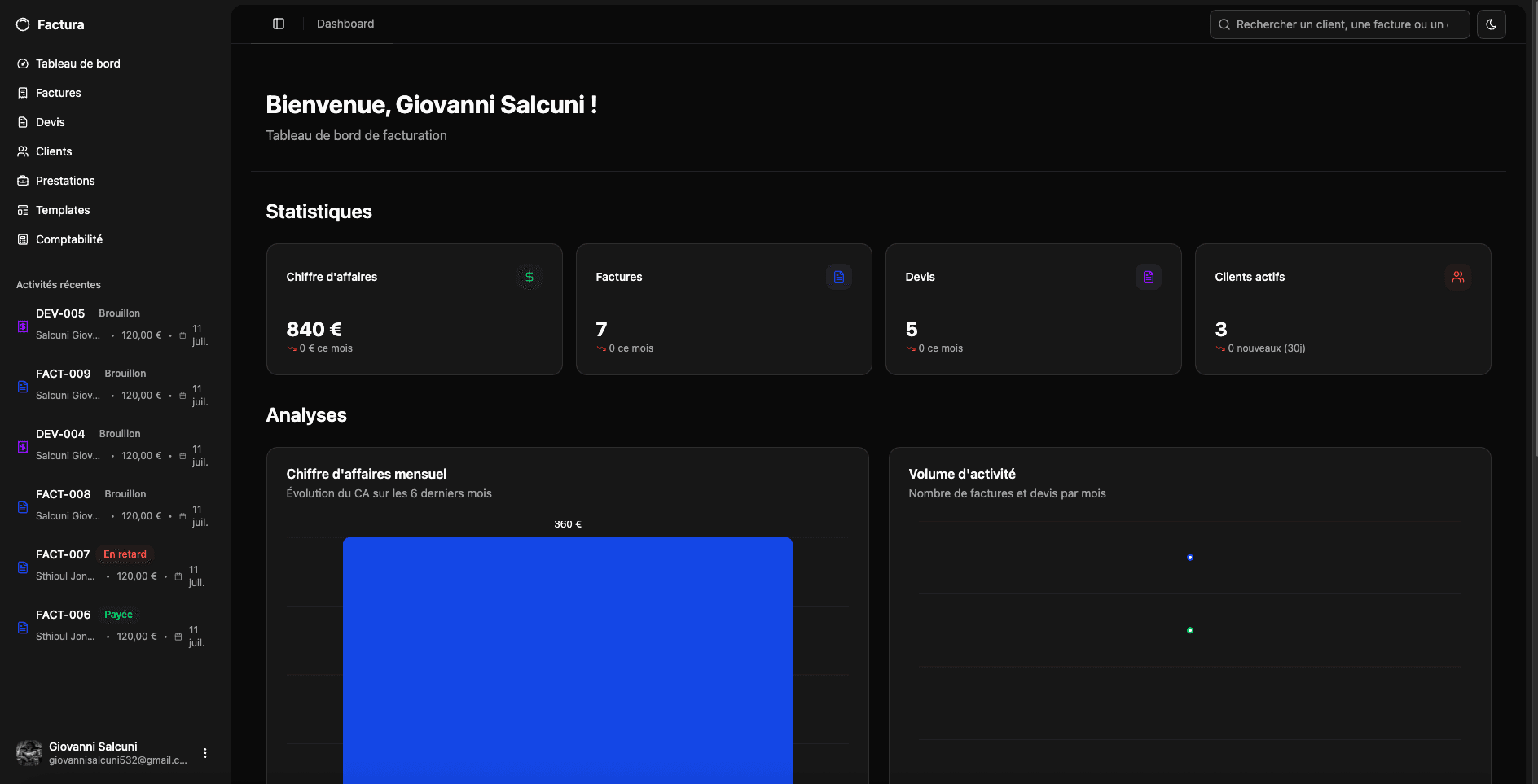 Application de facturation — screenshot 3