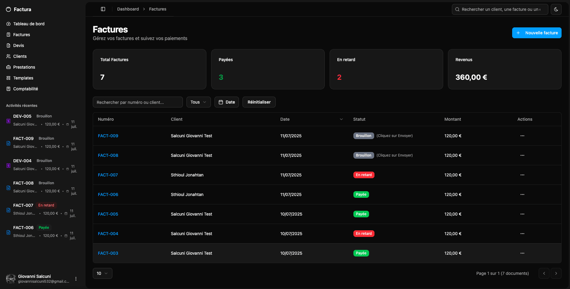 Application de facturation — screenshot 5