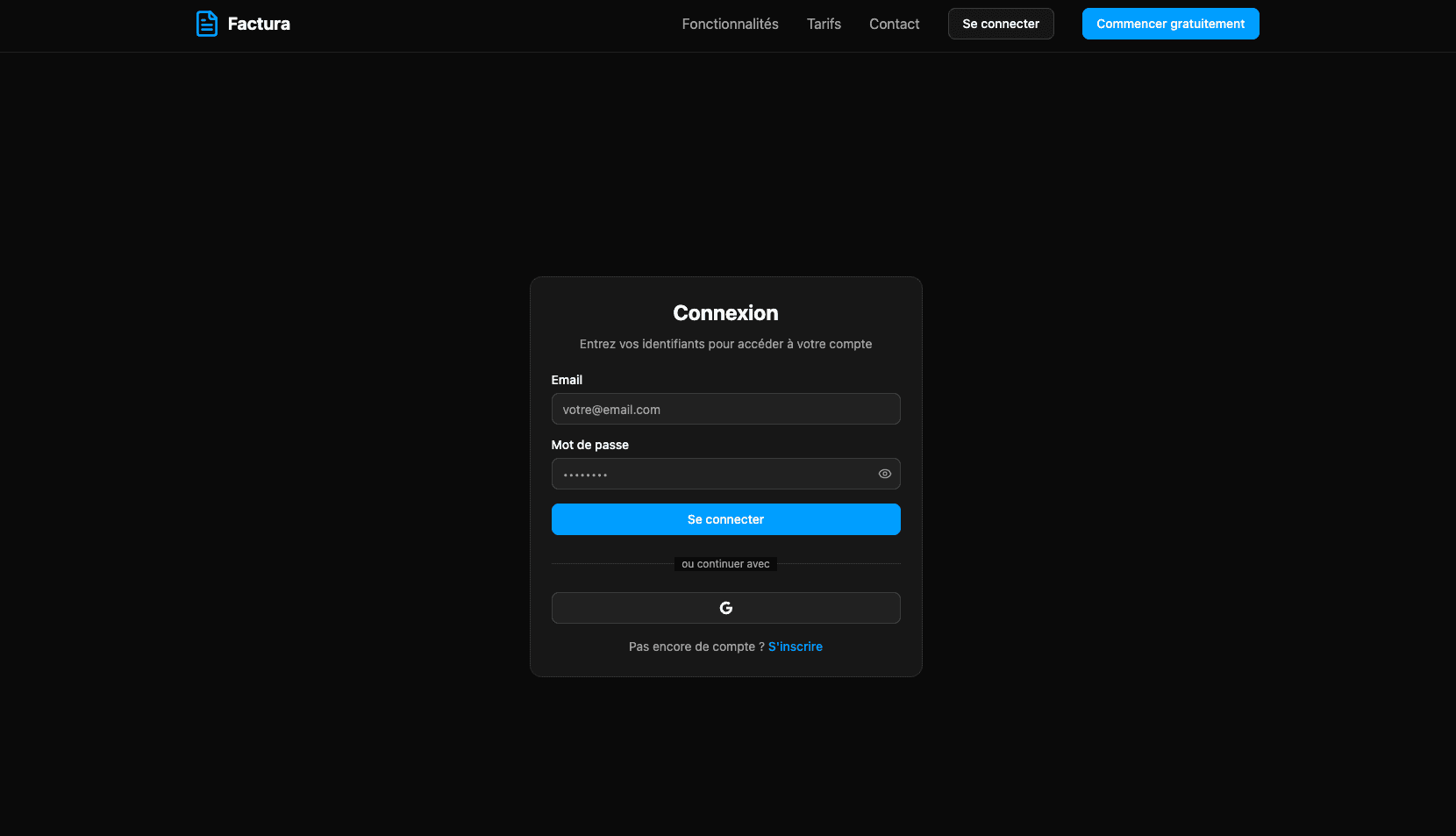 Application de facturation — screenshot 2