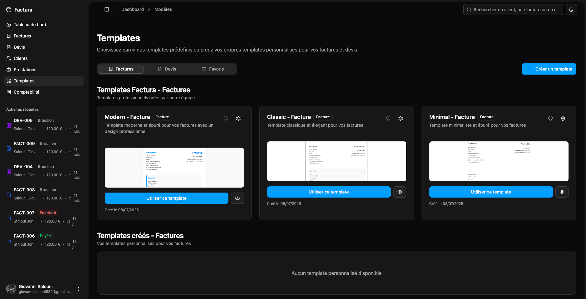 Application de facturation — screenshot 6
